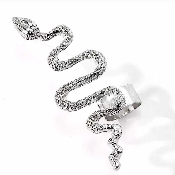 ⚜️[𝟯/$𝟭𝟴]⚜️Snake Silver Climber Earring NEW - Picture 4 of 8